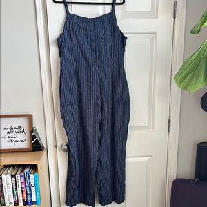 Women's XXL Old Navy Blue & White Striped Jumpsuit